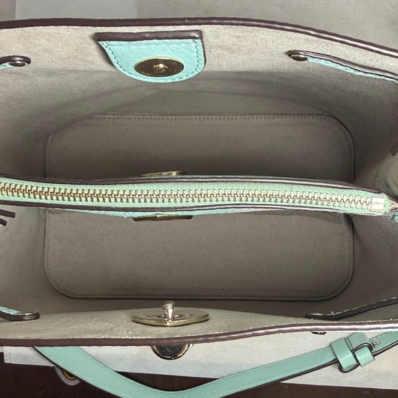 Kate Spade New York Marti Large “Blue Glow” Bucket Bag Silver Turn Lock Closure - Picture 12 of 13